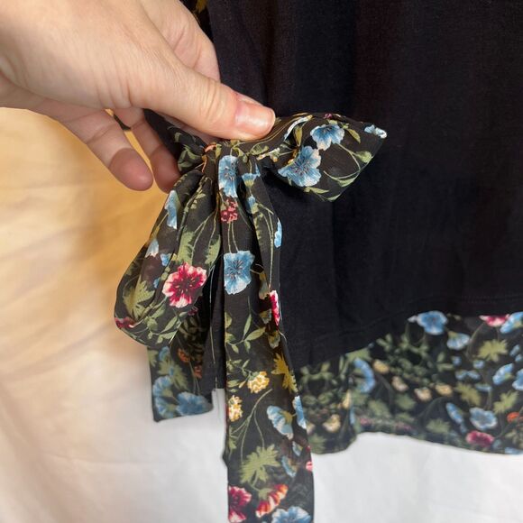 Lauren Conrad Whimsical Fairy Core Floral Under Layer Top Side Floral Ties Sz SM - Picture 4 of 11